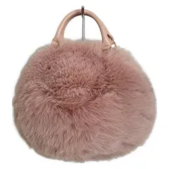 ANTEPRIMA MISTO(アンテプリマミスト) ハンドバッグ美品  ポンポン ピンク レザー、フェイクファー