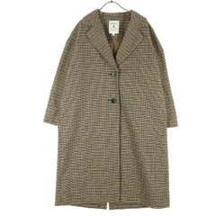 niko and... ニコアンド 千鳥格子柄 長袖 チェスターコート 3 ブラウン系 レディース 古着