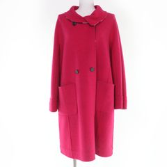 美品☆LEONARD FASHION レオナール ファッション ウール アンゴラ混 花柄デザイン ロング丈 リバーシブル コート ピンク マルチカラー 13 日本製 正規品 レディース