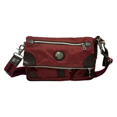 OROBIANCO(オロビアンコ) ショルダーバッグ - レッド×ダークブラウン ストラップ着脱可 レザー