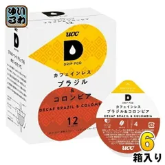UCC DRIP POD（ドリップポッド） カフェインレス ブラジル&コロンビア 7.5g×12杯分 6箱 (1箱入×6 まとめ買い) コーヒー