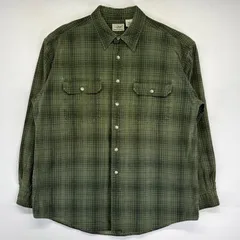 古着 00’s/00年代 エルエルビーン L.L.Bean 長袖シャツ チェック柄 アウトドア コットンシャツ 胸ポケット L  グリーン メンズ