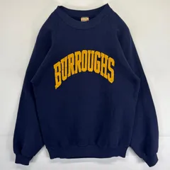 古着 80's/80年代 ヴィンテージ カレッジハウス College House USA製 スウェット トレーナー ラグラン ロゴプリント BURROUGHS M  ネイビー メンズ