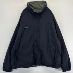 古着 コロンビア Columbia ナイロンジャケット フリース ウォームアップジャケット ワンポイントロゴ L  ブラック メンズ