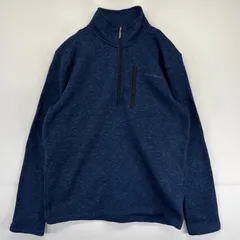 古着 エディー・バウアー Eddie Bauer ハーフジップフリースジャケット ニット プルオーバー  トレーナー ワンポイント M  ネイビー系 メンズ