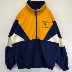 古着 リーチスポーツ REACH SPORTS ナイロンジャケット ブルゾン フルジップ デザイン刺繍 マルチカラー L  イエロー メンズ