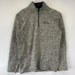 古着 エディー・バウアー Eddie Bauer セーター ハーフジップ ベターセータータイプ アウトドア ワンポイントロゴ M  グレー系 メンズ