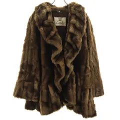 LULLABY イタリア製 フェイク ファーコート 42 ブラウン系 レディース 古着