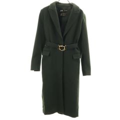 ZARA ザラ ロング チェスターコート M カーキ レディース 古着