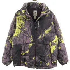 adidas アディダス 総柄 中綿ジャケット L パープル系 メンズ 古着
