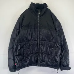 古着 リーバイス Levi's ナイロンジャケット 中綿ジャケット フルジップ アウター 無地 ブルゾン L  ブラック メンズ