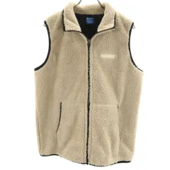 Champion チャンピオン ボアフリース ジップ ベスト M ベージュ メンズ 古着