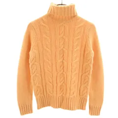 GAP ギャップ ウールブレンド ケーブル編み 長袖 タートルネック セーター XS オレンジ ニット レディース 古着
