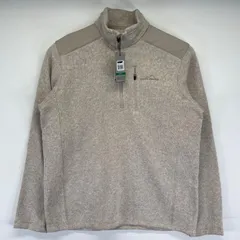 古着 美品 エディー・バウアー Eddie Bauer セーター ベターセータータイプ 新品タグ ワンポイントロゴ L  ベージュ メンズ
