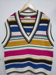 ZARA マルチカラー ストライプ ニット ベスト