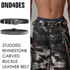 【Y2Kファッション】【オピウムファッション】中国新進気鋭ブランド DND4DES 【2重高層カウレザーベルト】