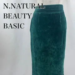 N.NATURAL BEAUTY BASIC　エヌナチュラルビューティベーシック　M　緑　グリーン　ストレッチ有　コーデュロイ　ゴム　ロングタイトスカート 4189