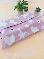 ボックスティッシュカバー(北欧フラワーくすみピンク)