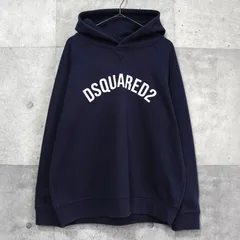 【バレンタイン期間限定セール20%OFF 】ディースクエアード アーチロゴ パーカー ネイビー