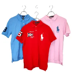 POLO RALPH LAUREN ポロラルフローレン 3点セット 半袖 ポロシャツ ブルーXL レッドM ピンクM ブル-/レッド/ピンク