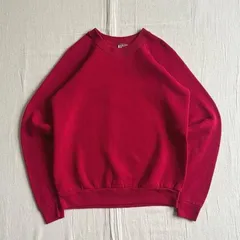 90s　vintage　ヴィンテージ　MADE IN USA　アメリカ製　FOTL　FRUIT OF THE LOOM　フルーツオブザルーム　短丈ラグランスウェット　トレーナー　コンパクト　無地　赤　レッド　raglan sleeve sweat shirt