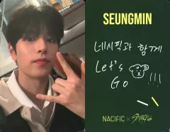 【中古】コレクションカード(男性) Stray Kids/Seungmin(スンミン)/裏面緑・印刷メッセージ入り/「NACIFIC×Stray Kids」My SKZ Diary購入特典フォトカード