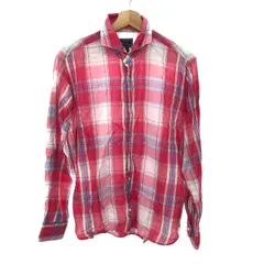 OLIaN オリアン ワイドカラーチェックシャツ サイズ:40/15 4/3     レッド メンズ / 243001004358