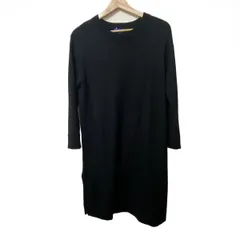 BLUE LABEL CRESTBRIDGE(ブルーレーベルクレストブリッジ) ワンピース サイズ38 M レディース - 黒 クルーネック/長袖/ひざ丈/ニット