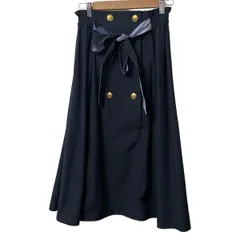 BLUE LABEL CRESTBRIDGE(ブルーレーベルクレストブリッジ) ロングスカート サイズ36 S レディース美品  - ダークネイビー ウエストゴム