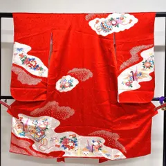 子供用着物　七五三　金彩　絞り　折り鶴　蹴鞠　牡丹　四季花模様　着物　106tz