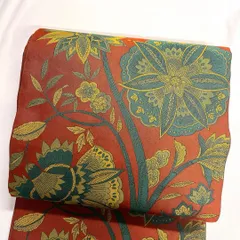 袋帯 唐花模様 唐草紋様 ブラウンカラー 着物 106tz