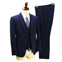 春夏◎SUIT SELECT スリーピーススーツ 紺×マイクロチェック Y5 - メルカリ