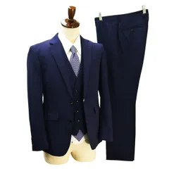 スーツセレクト 3ピース 2つボタン シングルスーツ 袖口3つボタン A4 S ダークネイビー ノータック 春秋冬 BLRP9003 6NA027 【送料無料】【中古】【メンズビジネス】202601