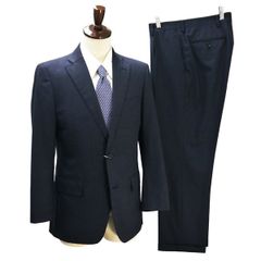 ニューヨーカー 2パンツ 2つボタン シングルスーツ A5 M ダークネイビー ストライプ ワンタック 春秋 合物 11-09-8109 6NA017 【送料無料】【中古】【メンズビジネス】202601