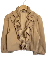 トゥービーシック TO BE CHIC フリル ボレロ ジャケット カーディガン ショート丈 ベージュ 長袖 トップス