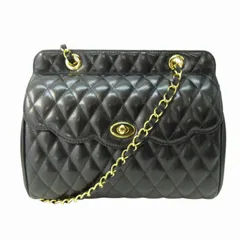 ハナエモリ HANAE MORI ワンショルダー バッグ ロゴ チャーム キルティング 黒 ブラック 0704 ●ECO