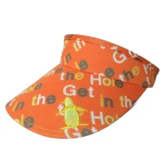 マンシングウェア MUNSINGWEAR サンバイザー 帽子 ゴルフウェア 総柄 刺繡 フリーサイズ 55-57cm オレンジ /X