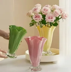 フラワーベース ガラス花瓶 インテリア 花器 おしゃれ かわいい 花瓶 北欧 卓上 リビング 玄関 テーブル デコレーション 装飾 ガラス シン