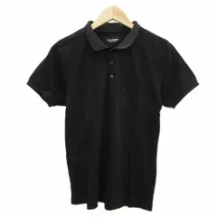 5351プールオム 5351 POUR LES HOMMES ポロシャツ 48 M 黒 ブラック 総柄 半袖 胸ポケット /YS17 ■GY58のサムネイル