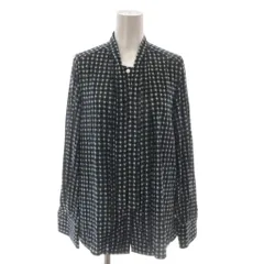 ボールジー BALLSEY トゥモローランド ブラウス 36 紺 長袖 ボウタイ 総柄 /RE