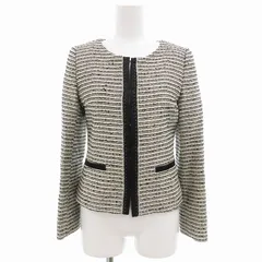 アンタイトル UNTITLED 美品 ノーカラージャケット ツイード 総裏地 1 S グレー /AE