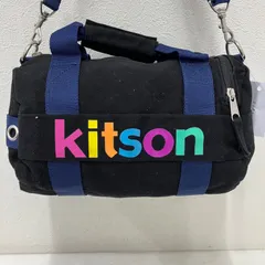 8194　kitson　キットソン　ハンドバッグ　 2way　ショルダーバッグ　キャンバス　 ブラック系　黒　ロゴ　レディースのサムネイル
