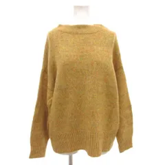 ナノユニバース nano universe ニット セーター 長袖 ウール F 黄 イエロー ボートネック オーバーサイズ /FF