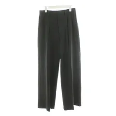 スピック&スパン Spick&Span 25SS ダブルクロスツータックパンツ スラックス 40 黒 ブラック 25030200813110 /AN66