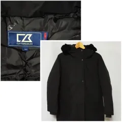 カッター＆バック ブラック ダウン ゴルフ ダウンジャケット ロング丈 アウター レディース 100サイズ