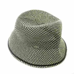 カシラ CA4LA 帽子 ペーパーハット バケットハット バケハ 柄編み ロゴ シルバー金具 黒 ブラック 白 ホワイト /XZ ■GY18