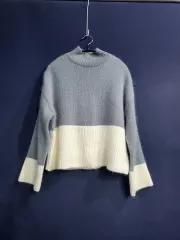 セミオーバーサイズ ウール混 ウールブレンド タートルネック