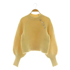 ナチュラルビューティーベーシック NATURAL BEAUTY BASIC 23AW ショルダービジューニット セーター 長袖 モックネック ボリュームスリーブ FR イエロー /MY ■OS