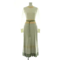 エイミーイストワール eimy istoire カラーブロックプリーツニットワンピース ロング シースルー 切替 F ミント /MY ■OS