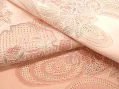 平和屋着物▼中国三大刺繍　スワトウ刺繍　総刺繍　訪問着　雪輪草花文　暈し染め　正絹　逸品　CABB7122th